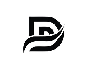 d letter logo with waves.eps