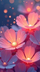 Fototapeta premium A flower with a white stem and pink petals 