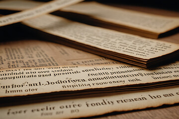 fragments ancient documents neatly cut individual paper strips preservation purposes