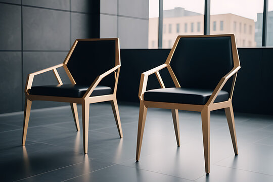 modern geometric chairs sleek minimalist design cut solid materials