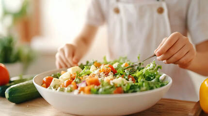 
Happy senior diverse couple in kitchen wearing aprons, cooking together