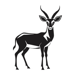 Elegant Gazelle Silhouette Vector Art for Wildlife Projects.