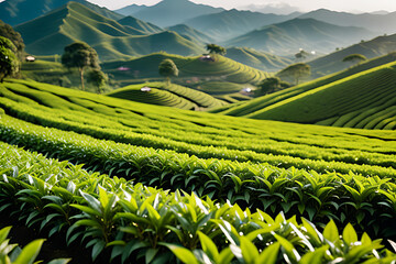 Fototapeta premium removal green tea plantations common practice many agricultural settings worldwide daily operations