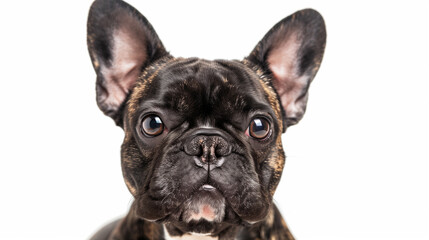 Close-up Portrait of a French Bulldog with Big Ears