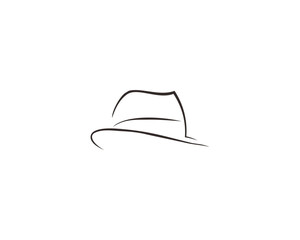 silhouette of a black cowboy hat on a white background.eps
