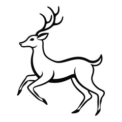 A vector set of elegant running deer silhouettes, perfect for holiday cards, wildlife-themed designs, and decorations. Ideal for Christmas, seasonal projects, and nature-inspired illustrations.