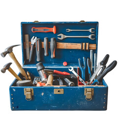 toolbox with tools  isolated on transparent background