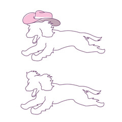 Puppy Boykin Spaniel Logo Line Art