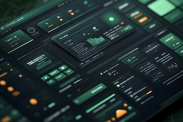 Obraz premium Refined Duo Tone UI Design with Intricate Line Details for Modern Web Layout long title Refined