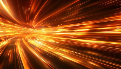 A dynamic and energetic background of light streaks in orange and gold...