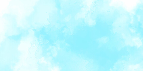 abstract watercolor soft colorful blue sky, cloud surface beautiful landscape wall canvas view cloudy light summer texture wallpaper design.