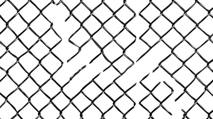 Chainlink fence with barbed wire pattern in a seamless design for security and protection