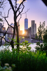 The New York City skyline from Brooklyn, New York.