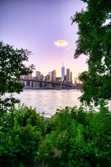 Fototapeta premium The New York City skyline from Brooklyn, New York.