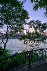 The New York City skyline from Brooklyn, New York.