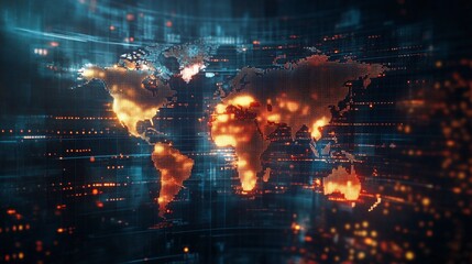 World Map Highlighting Regions of Interest