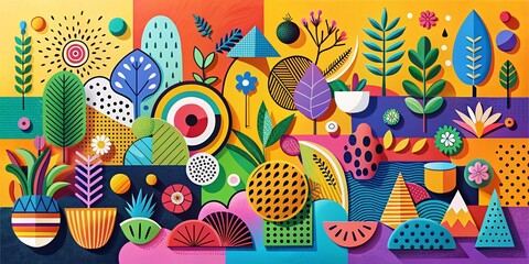 Colorful Hand-Drawn Doodle Shapes and Silhouettes for Contemporary Design