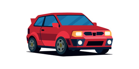 Naklejka premium realistic vector car in red color