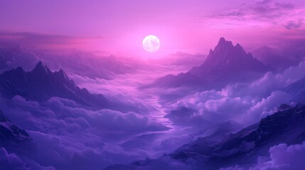 misty mountains and clouds