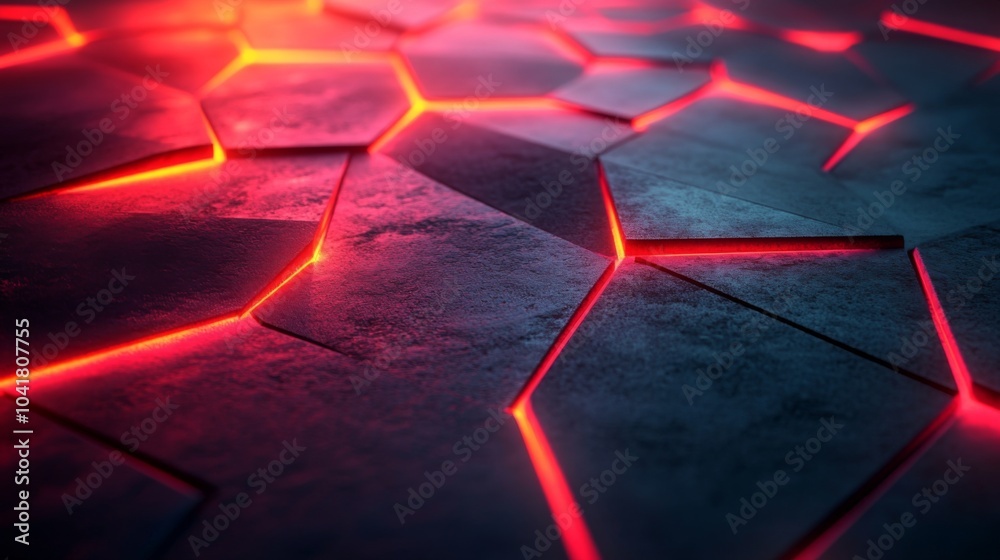 Fototapete a close-up view displays intricate hexagonal patterns on a textured dark surface, featuring vibrant 