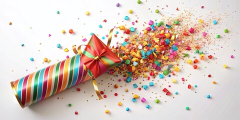 Obraz premium Colorful Party Cracker with Confetti for Celebrations and Events