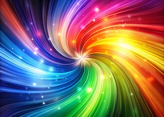 Obraz premium Colorful Rainbow Rays Abstract Swirl Background for Pride Day Celebration and Inclusivity