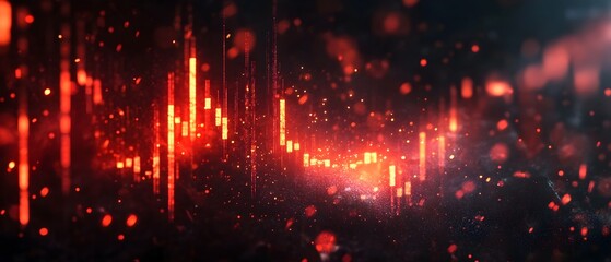 Fototapeta premium Perspective View of Market Crash and Economic Crisis with Falling Digital Financial Charts