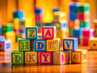 Colorful Toy Alphabet Blocks for Learning and Play - Educational Playtime