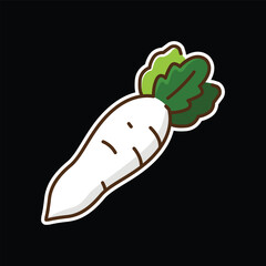 white radish colored icon vector design good for web or mobile app