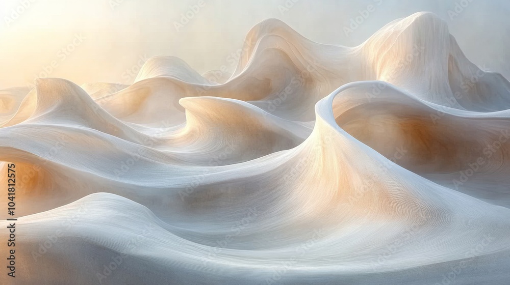 Aufkleber delicate dunes rise and fall in a serene desert setting, their smooth curves and soft colors glowing