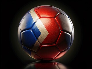 Costa Rica Flag Embedded in a Football - Low Light Photography for Sports Enthusiasts