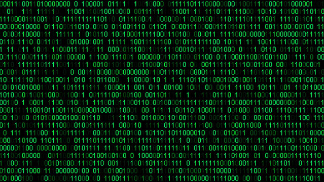 Perspective wall of binary code digital pattern background