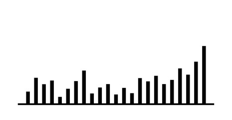 Silhouette Stock Market Trading Icon Isolated. Wallpaper. Finance Banner. Bar Graph. Chart. Vector Illustration