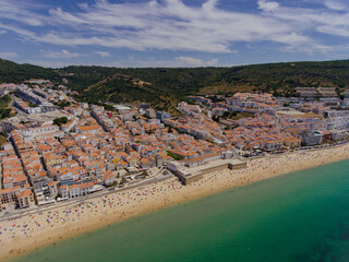 view of the sea from the top of the mountain in Sesimbra, Setúbal, Portugal, Strength of Sesimbra...