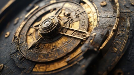 Obraz premium Close-up of starfinder with gears and intricate markings side lighting highlighting craftsmanship