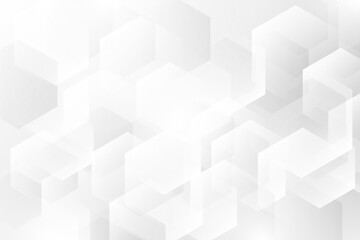 White Geometric Hexagon Pattern Background. Abstract Business Banner. Technology Wallpaper. Vector Illustration. Futuristic. Minimal. Frame
