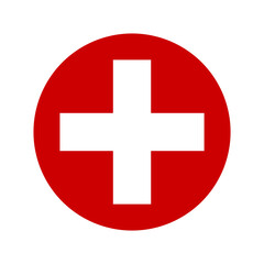 Obraz premium First aid kit icon symbol sign for web apps element isolated on white background. Medical emergency concept vector illustration design