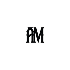 AM monogram logo design letter text name symbol monochrome logotype alphabet character simple logo