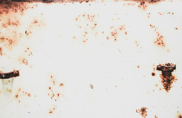 Rust of metals plate texture with nuts weathered. Corrosive grunge rusted on iron. The pattern of grunged rust on white background use as illustration.Rusty corrosion and oxidized background.