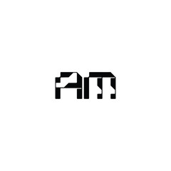 AM monogram logo design letter text name symbol monochrome logotype alphabet character simple logo