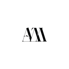 AM monogram logo design letter text name symbol monochrome logotype alphabet character simple logo