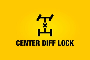 Center Diff Lock icon and text on a yellow background 