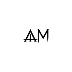 AM monogram logo design letter text name symbol monochrome logotype alphabet character simple logo