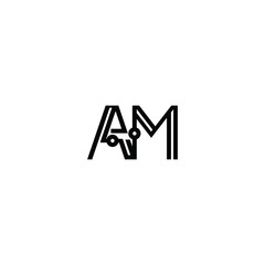 AM monogram logo design letter text name symbol monochrome logotype alphabet character simple logo