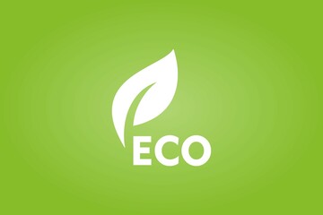 White Eco logo with stylized leaf