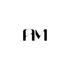 AM monogram logo design letter text name symbol monochrome logotype alphabet character simple logo