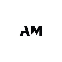 AM monogram logo design letter text name symbol monochrome logotype alphabet character simple logo