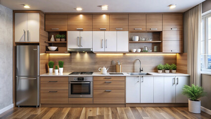 modern kitchen interior with kitchen