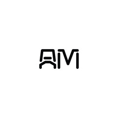 AM monogram logo design letter text name symbol monochrome logotype alphabet character simple logo