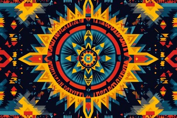 Abstract Geometric Pattern  Native American Inspired  Tribal Art  Southwestern Design